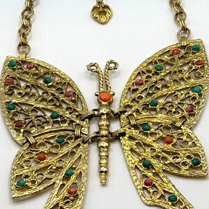 Delizza & Elster Juliana Vintage Filigree Butterfly Greece Pendant Necklace